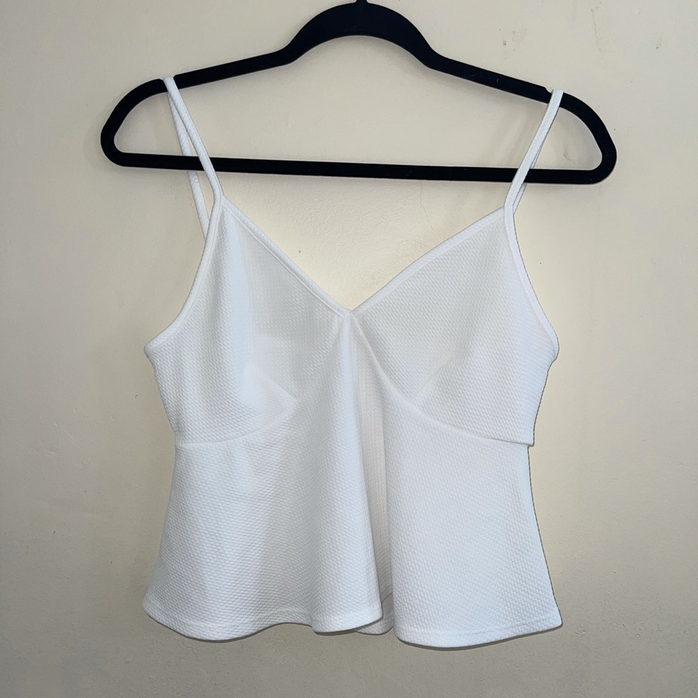 White Peplum Top